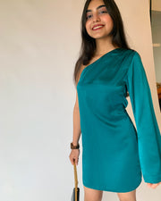 One Shoulder Milano Satin Dress