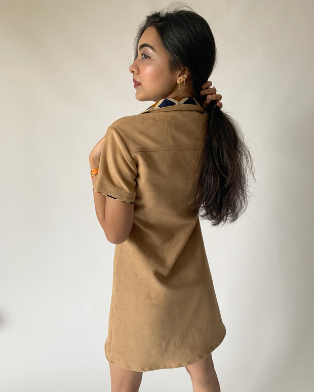 Camouflage Suede Mini Dress