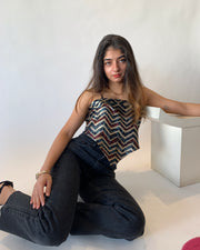 Mushru Silk Knotted Top
