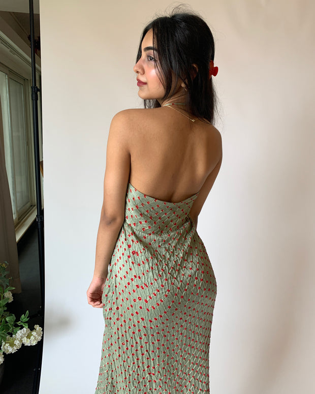 String Tie Midi Dress