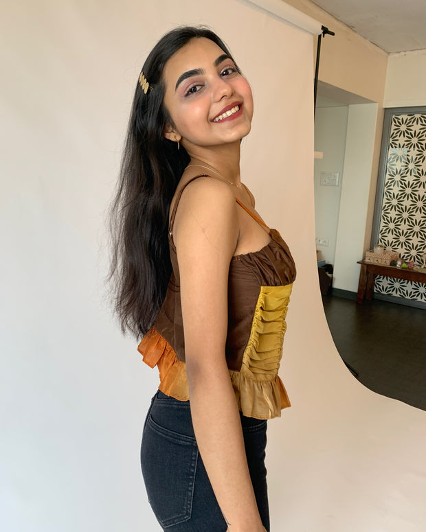 Mustard Brown Gradient Top