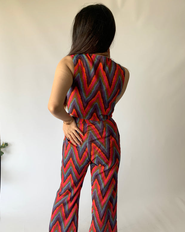 Retro Print Vest & Trousers Set