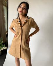 Camouflage Suede Mini Dress