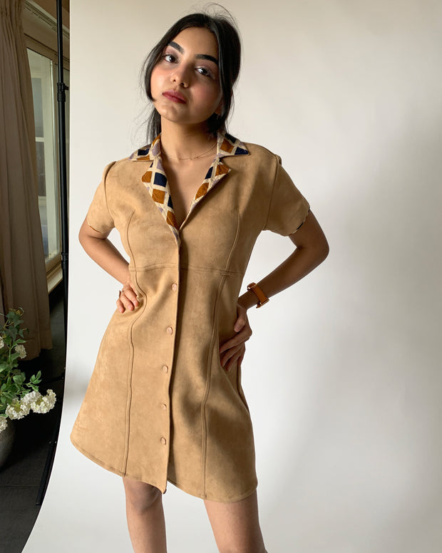 Camouflage Suede Mini Dress