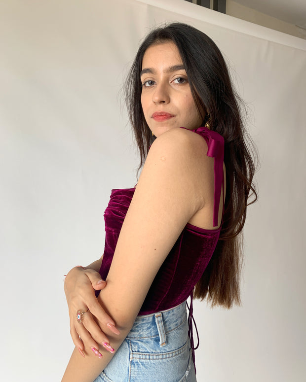 Velvet Corset Top