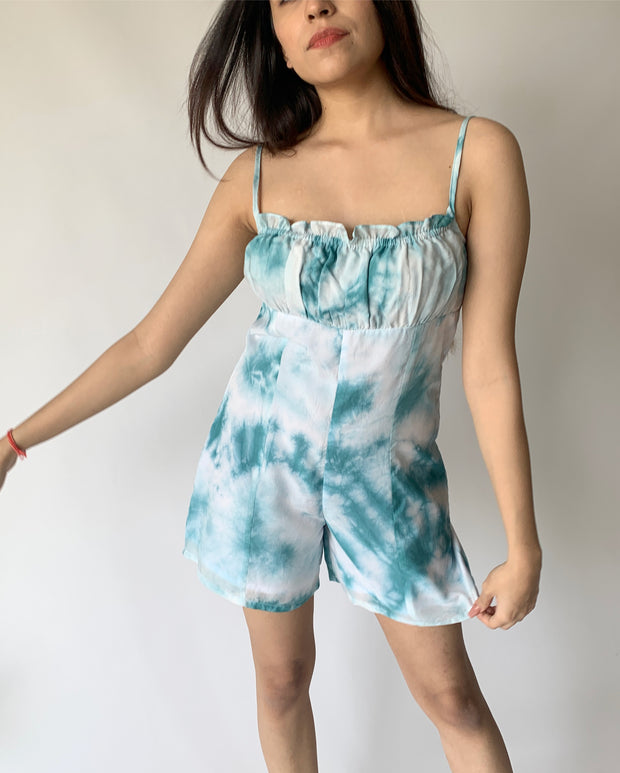 Sky Blue Tie Dye Romper