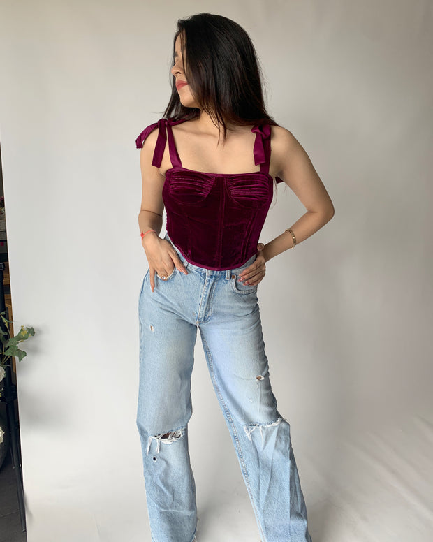Velvet Corset Top