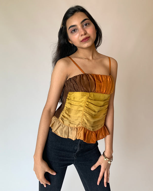Mustard Brown Gradient Top