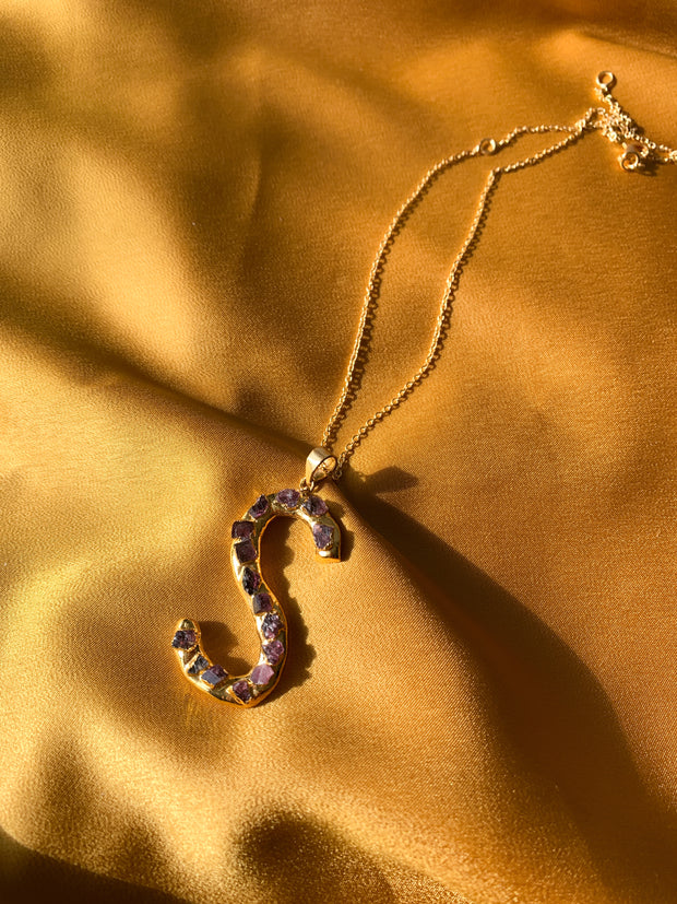 Studded Initial Pendant - S