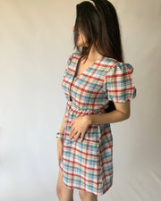 Cotton Candy Puff Sleeves Dress