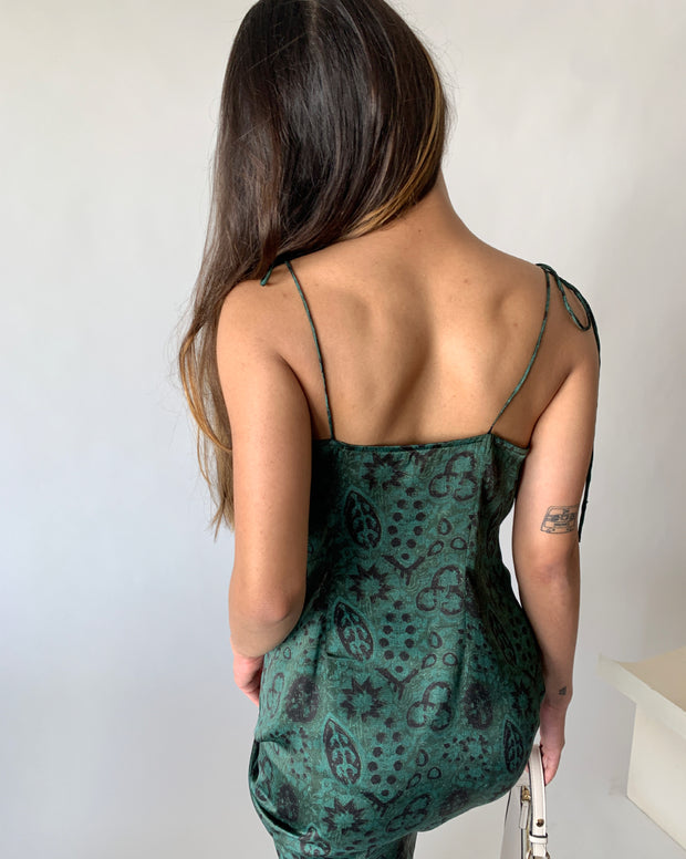 String Tie Cowl Neck Dress