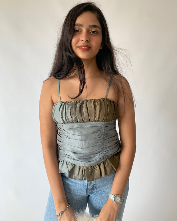 Olive Green Gradient Top
