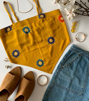 Blue & Yellow Knotted Top