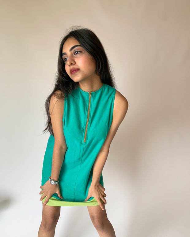 Front Zipped Mini Dress