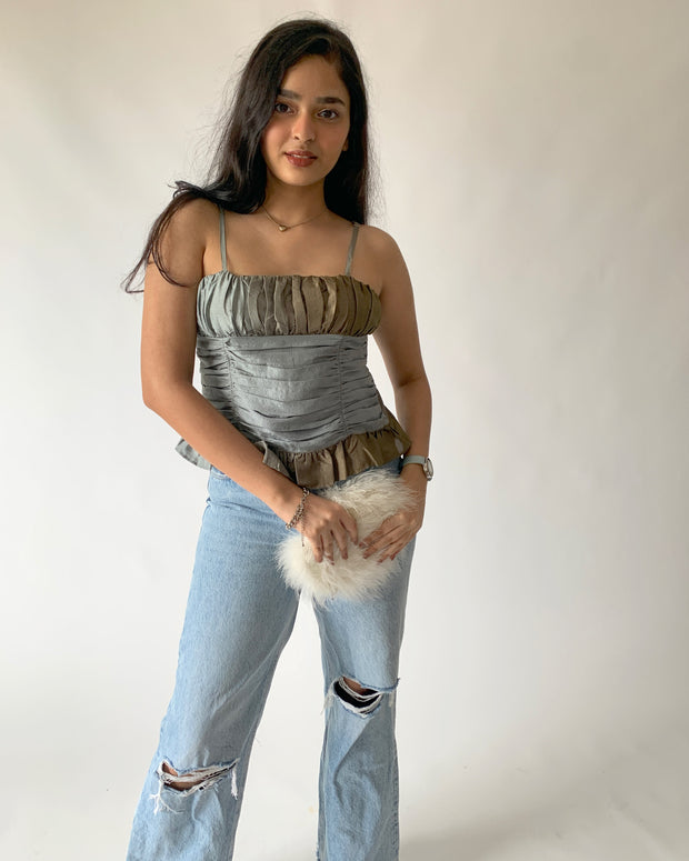 Olive Green Gradient Top