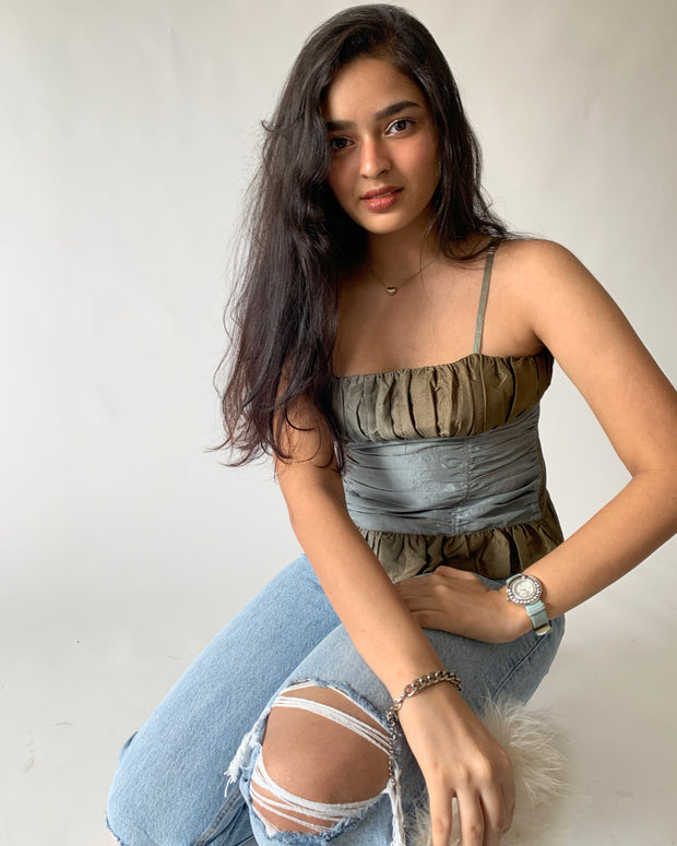 Olive Green Gradient Top