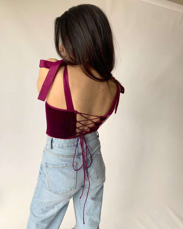 Velvet Corset Top
