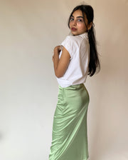 Light Green Satin Skirt