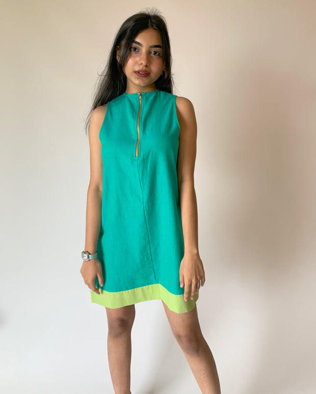 Front Zipped Mini Dress