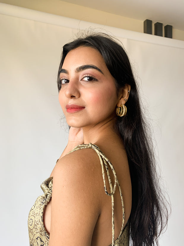 Gold & Pearls Tiny Hoops