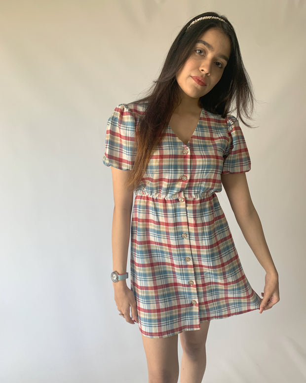 Cotton Candy Puff Sleeves Dress