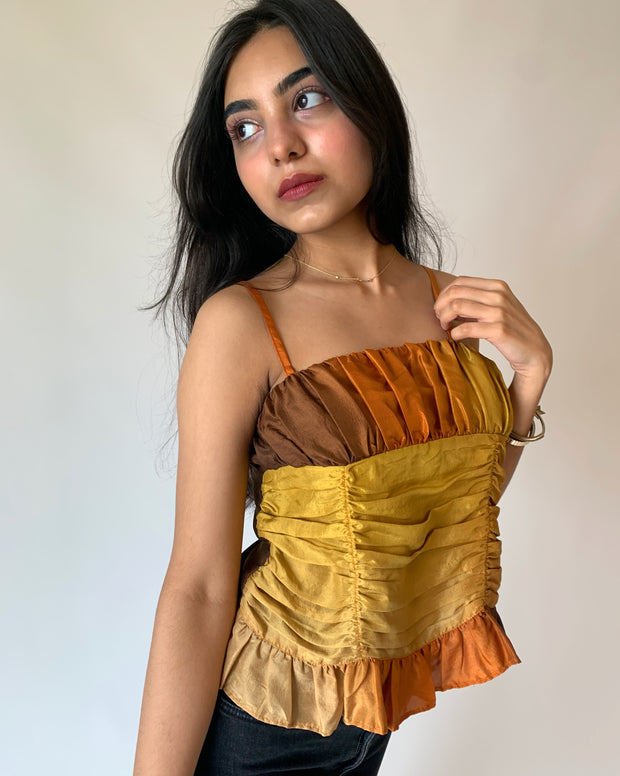 Mustard Brown Gradient Top