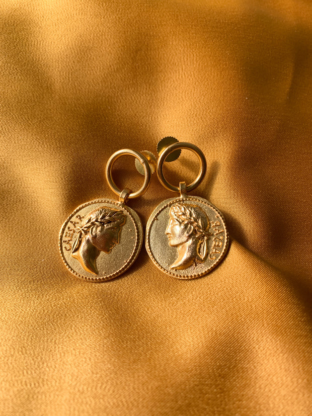 Caesar Face Earrings