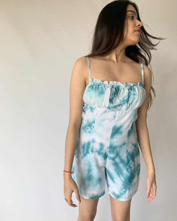 Sky Blue Tie Dye Romper