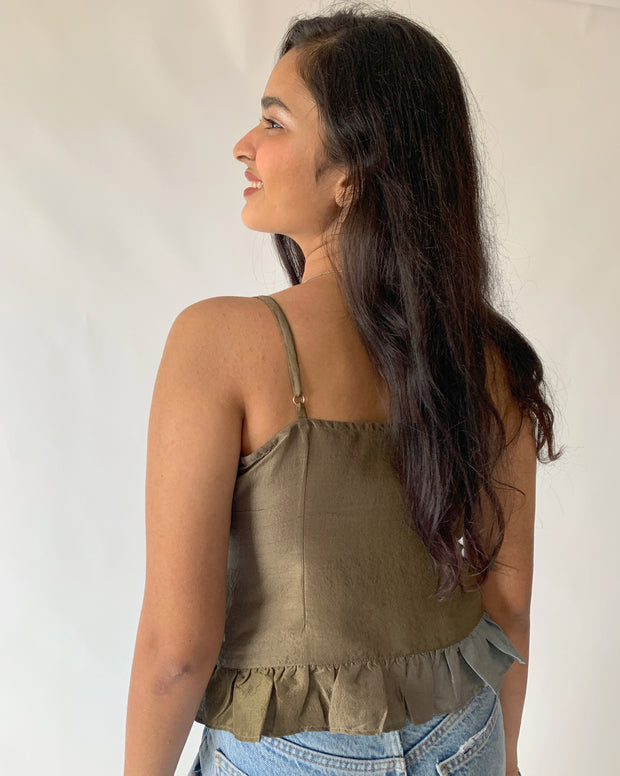 Olive Green Gradient Top