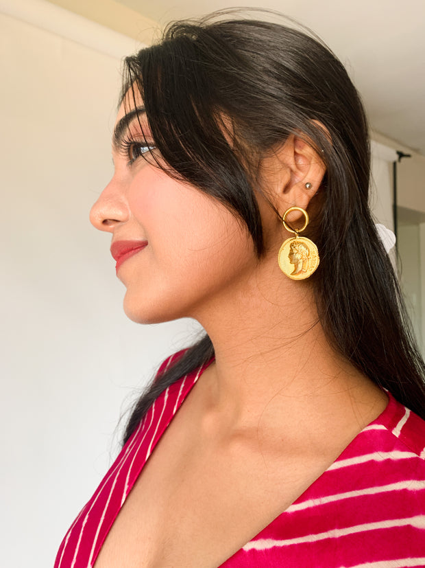 Caesar Face Earrings
