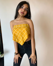 Yellow Striped Scarf Top