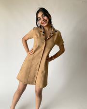 Camouflage Suede Mini Dress