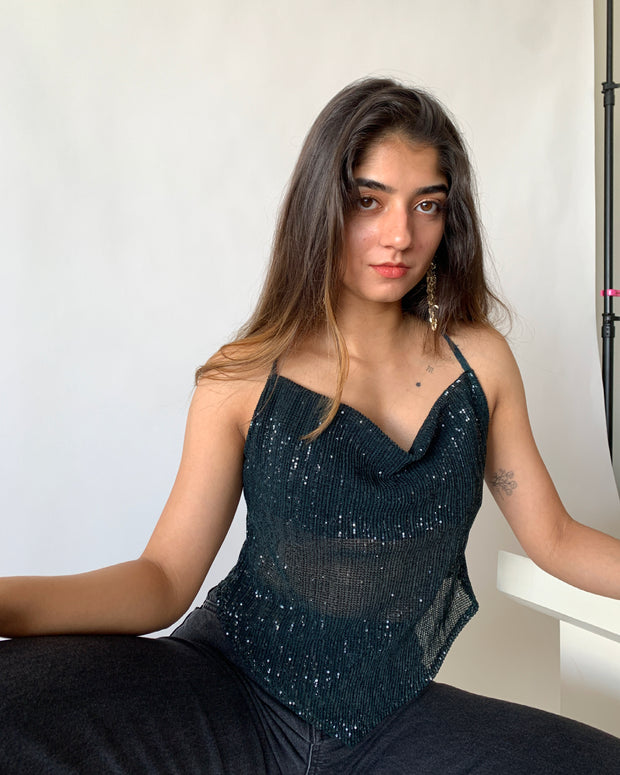 Sequin Sheer Top