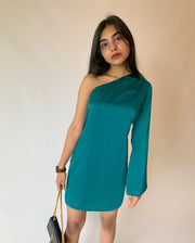 One Shoulder Milano Satin Dress