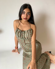 String Tie Midi Dress