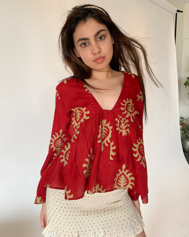 Red Motifs Top