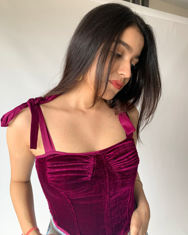 Velvet Corset Top