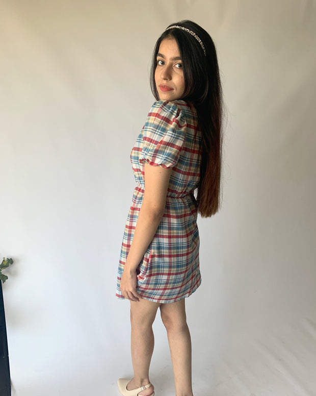 Cotton Candy Puff Sleeves Dress