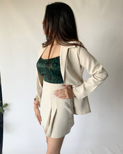 Office White Blazer Skirt Set