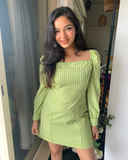 Green Checkered Dress