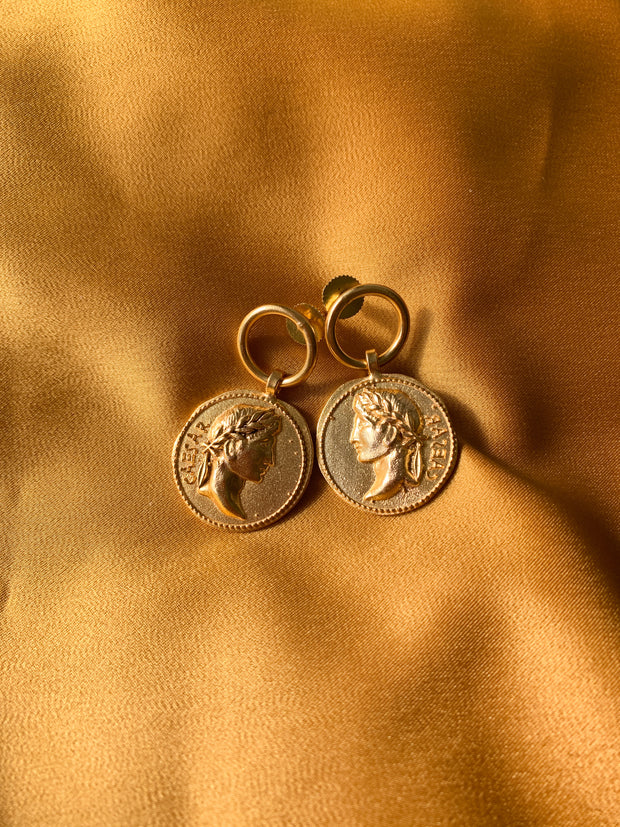 Caesar Face Earrings