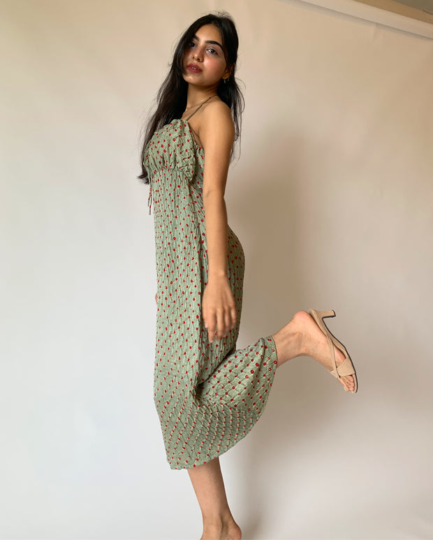 String Tie Midi Dress