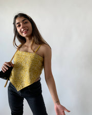 Lurex Jacquard Knotted Top