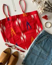Bright Red Knotted Top