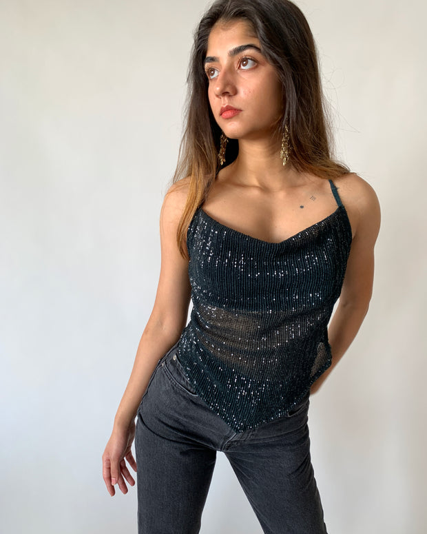 Sequin Sheer Top